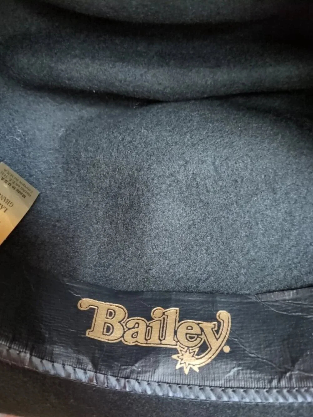USA Vintage Bailey Black Rowdy 100% Wool Felt Cowboy Western Hat SZ LARGE YOUTH